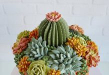 Leslie Vigil’s Cakes Are Decorated with Succulents and Embroidery