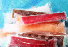 Colorful frozen fruit bar ice pops.