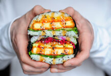 How to Make the Perfect Sushi Sandwich Vegan tofu katsu onigirazu