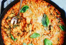This Healthy Orzo Recipe Is Absolutely Delicious Orzo in a cast iron pan