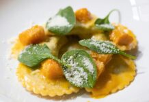 Making Your Own Ravioli is Easy With This Recipe! Plate of ravioli with basil garnish