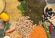 Making a Lentil And Chickpea Dhal is Easier Than Ever Before Lentils, herbs, and spices spread on a table
