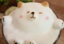 This Gummy Bear Cocktail is the Perfect Sweet Treat Extensional latte art with bear on top